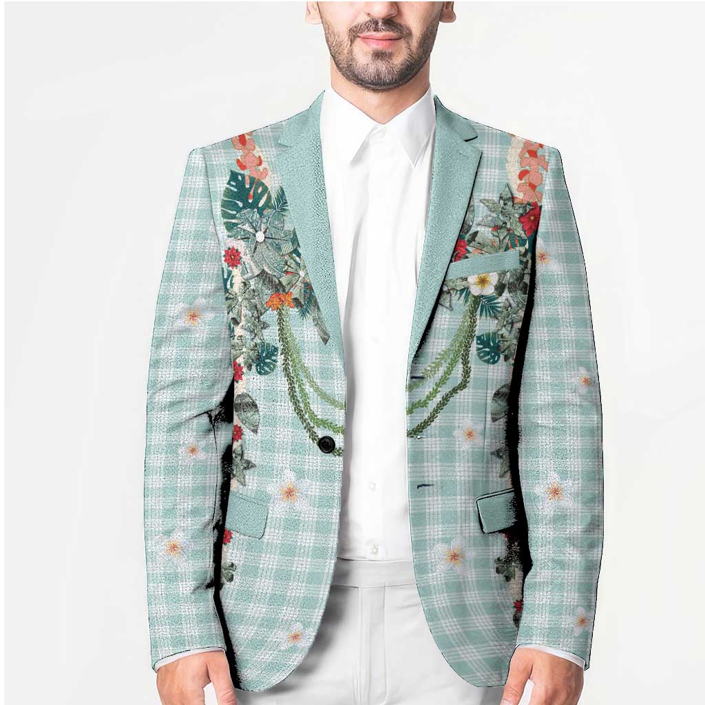 Turquoise Hawaiian Palaka Blazer Kukui Nut Money Lei LT9 - Polynesian Pride