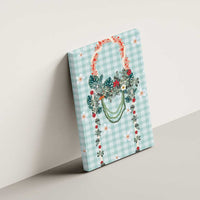 Turquoise Hawaiian Palaka Canvas Wall Art Kukui Nut Money Lei LT9 - Polynesian Pride