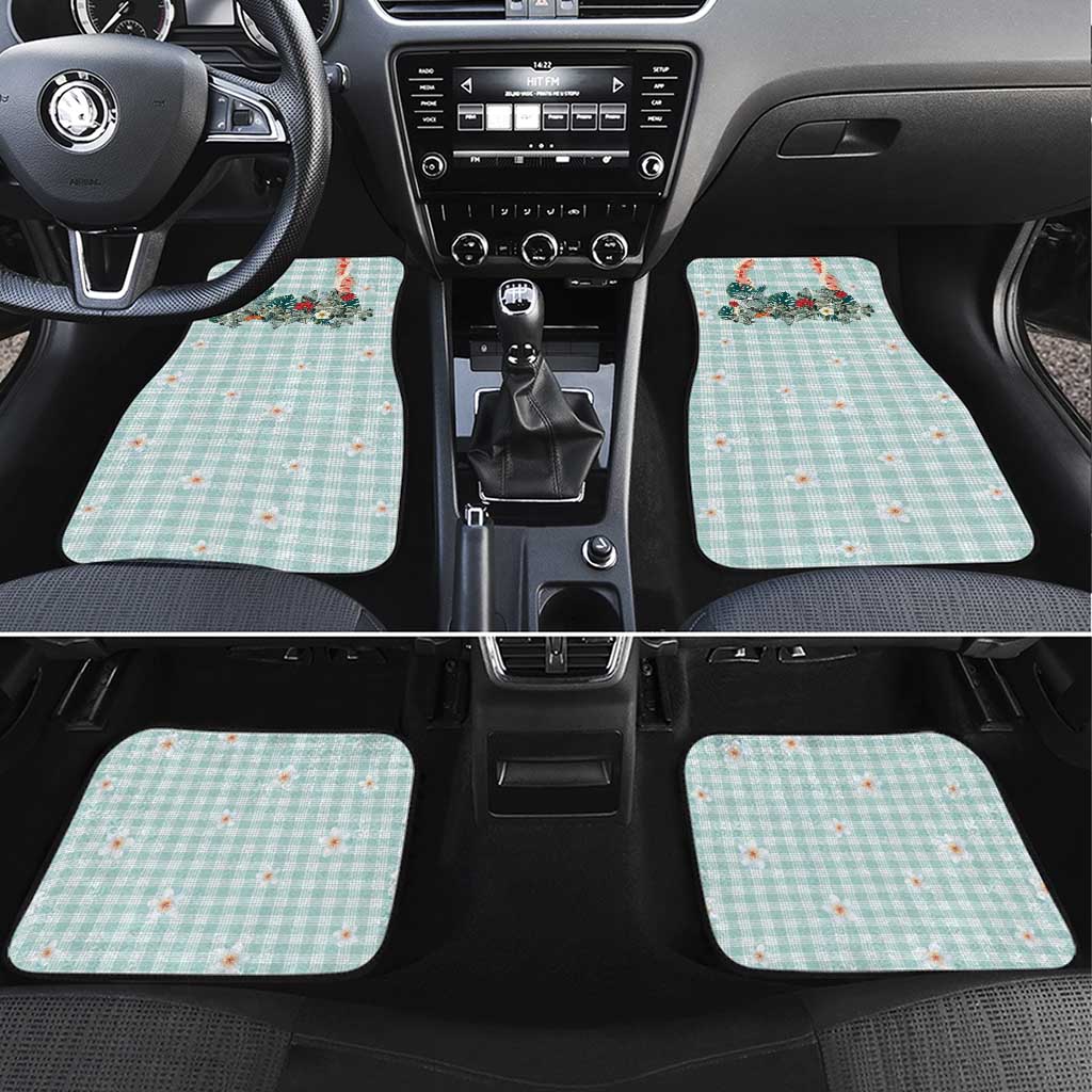 Turquoise Hawaiian Palaka Car Mats Kukui Nut Money Lei LT9 Set 4pcs Turquoise - Polynesian Pride