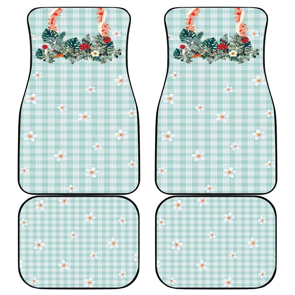 Turquoise Hawaiian Palaka Car Mats Kukui Nut Money Lei LT9 - Polynesian Pride