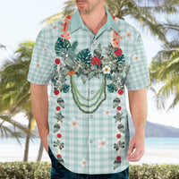 Turquoise Hawaiian Palaka Hawaiian Shirt Kukui Nut Money Lei LT9 - Polynesian Pride