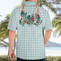 Turquoise Hawaiian Palaka Hawaiian Shirt Kukui Nut Money Lei LT9 - Polynesian Pride