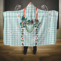 Turquoise Hawaiian Palaka Hooded Blanket Kukui Nut Money Lei LT9 - Polynesian Pride