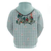 Turquoise Hawaiian Palaka Hoodie Kukui Nut Money Lei LT9 - Polynesian Pride