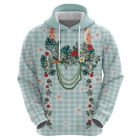 Turquoise Hawaiian Palaka Hoodie Kukui Nut Money Lei LT9 - Polynesian Pride