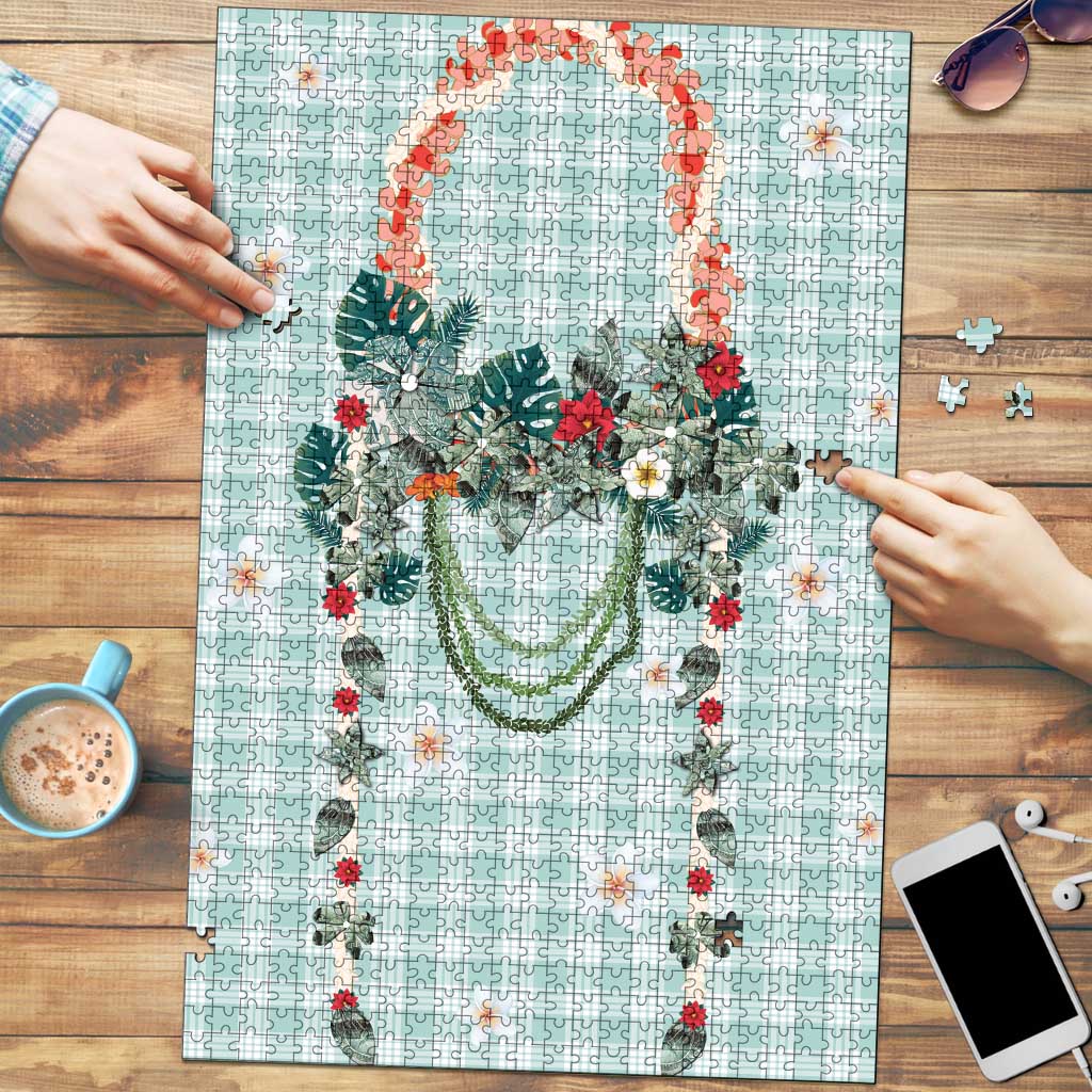 Turquoise Hawaiian Palaka Puzzle Kukui Nut Money Lei LT9 Turquoise - Polynesian Pride