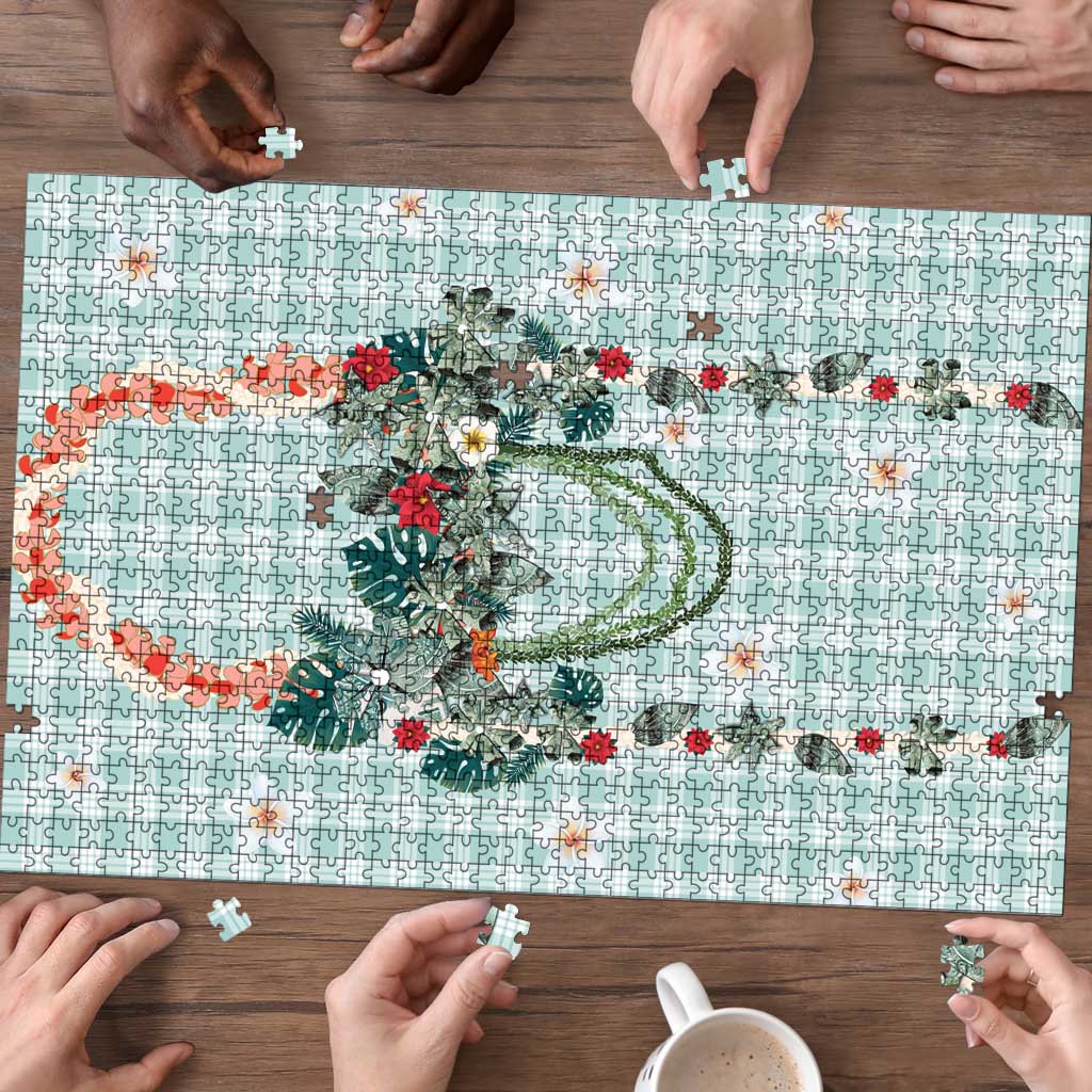 Turquoise Hawaiian Palaka Puzzle Kukui Nut Money Lei LT9 - Polynesian Pride