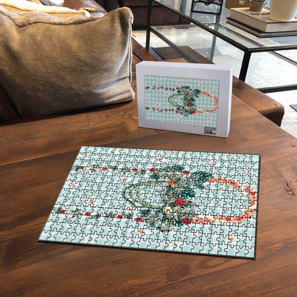 Turquoise Hawaiian Palaka Puzzle Kukui Nut Money Lei LT9 - Polynesian Pride