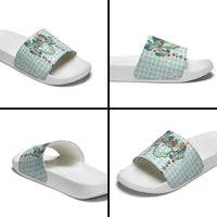 Turquoise Hawaiian Palaka Slide Sandals Kukui Nut Money Lei LT9 - Polynesian Pride