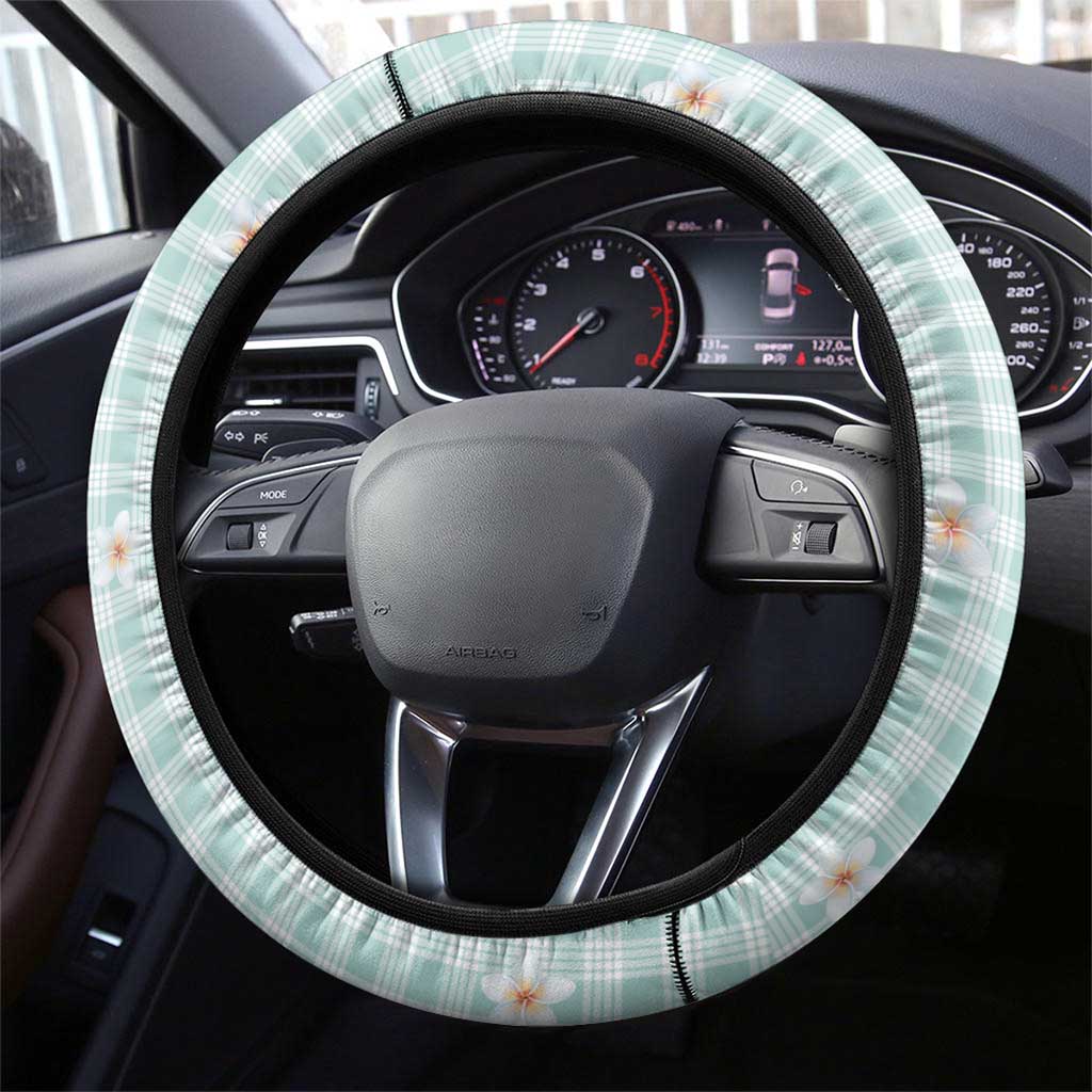 Turquoise Hawaiian Palaka Steering Wheel Cover Kukui Nut Money Lei LT9 - Polynesian Pride