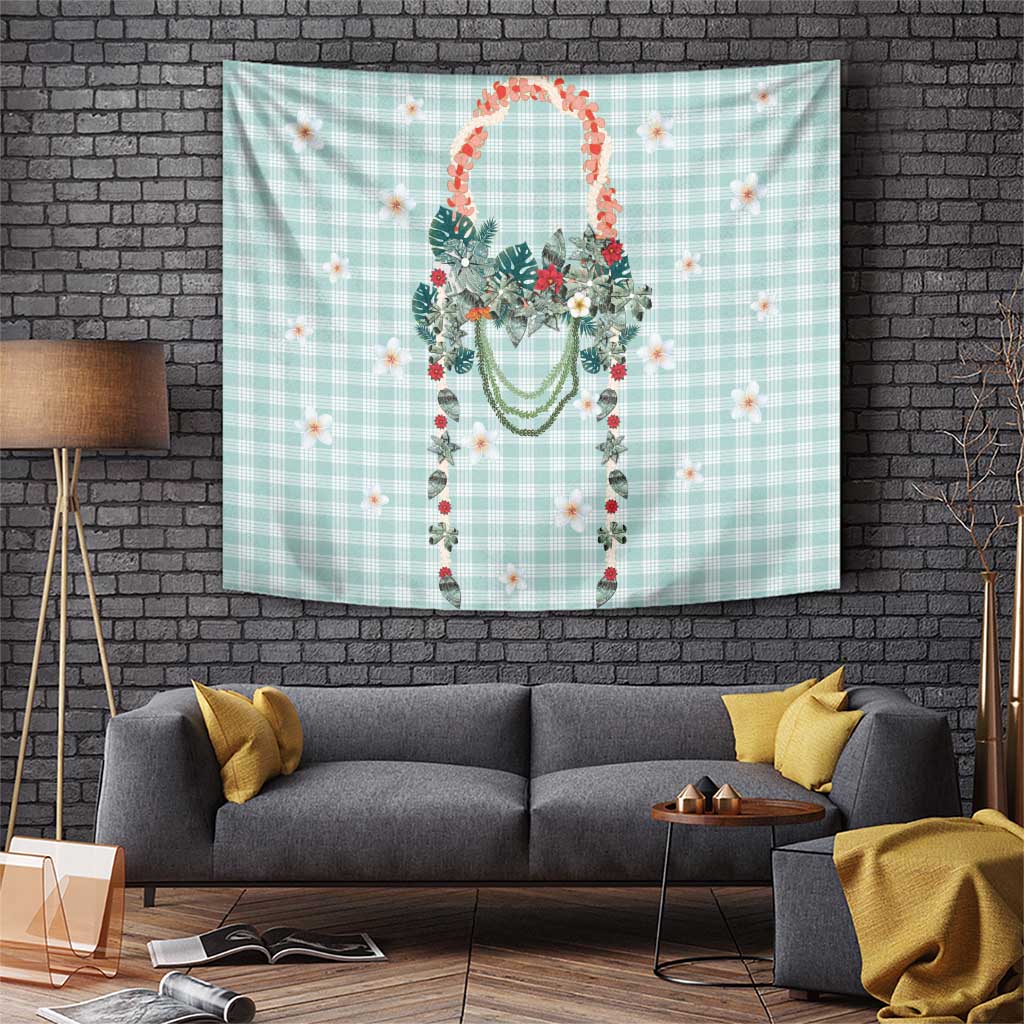 Turquoise Hawaiian Palaka Tapestry Kukui Nut Money Lei LT9 Turquoise - Polynesian Pride