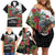 Meri Kirihimete Tuatara Family Matching Off Shoulder Short Dress and Hawaiian Shirt New Zealand Fern with Puhutukawa Flowers