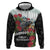 Meri Kirihimete Tuatara Hoodie New Zealand Fern with Puhutukawa Flowers