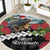 Meri Kirihimete Tuatara Round Carpet New Zealand Fern with Puhutukawa Flowers