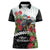 Meri Kirihimete Tuatara Women Polo Shirt New Zealand Fern with Puhutukawa Flowers