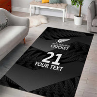 New Zealand Cricket Custom Area Rug Potae Pango Black Fern Pattern LT9 - Polynesian Pride