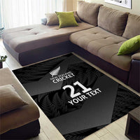 New Zealand Cricket Custom Area Rug Potae Pango Black Fern Pattern LT9 - Polynesian Pride