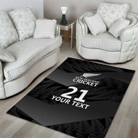 New Zealand Cricket Custom Area Rug Potae Pango Black Fern Pattern LT9 - Polynesian Pride