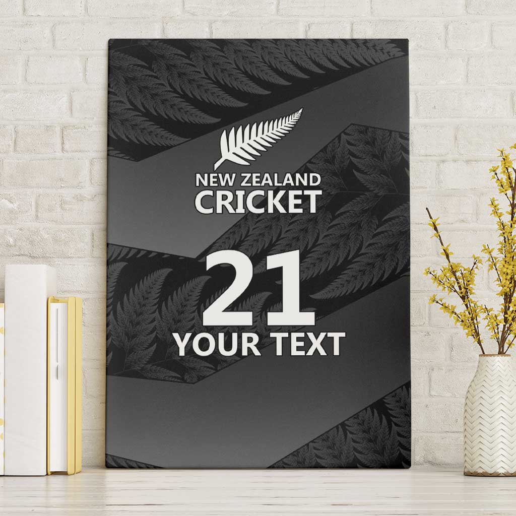 New Zealand Cricket Custom Canvas Wall Art Potae Pango Black Fern Pattern