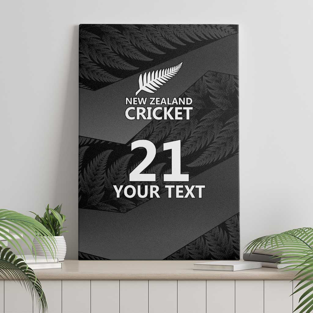 New Zealand Cricket Custom Canvas Wall Art Potae Pango Black Fern Pattern LT9 - Polynesian Pride