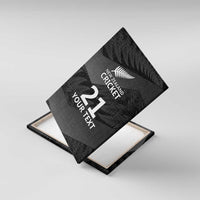 New Zealand Cricket Custom Canvas Wall Art Potae Pango Black Fern Pattern LT9 With Frame Black - Polynesian Pride