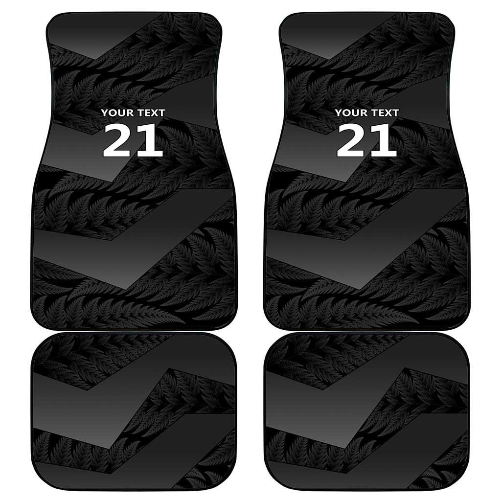 New Zealand Cricket Custom Car Mats Potae Pango Black Fern Pattern LT9 - Polynesian Pride