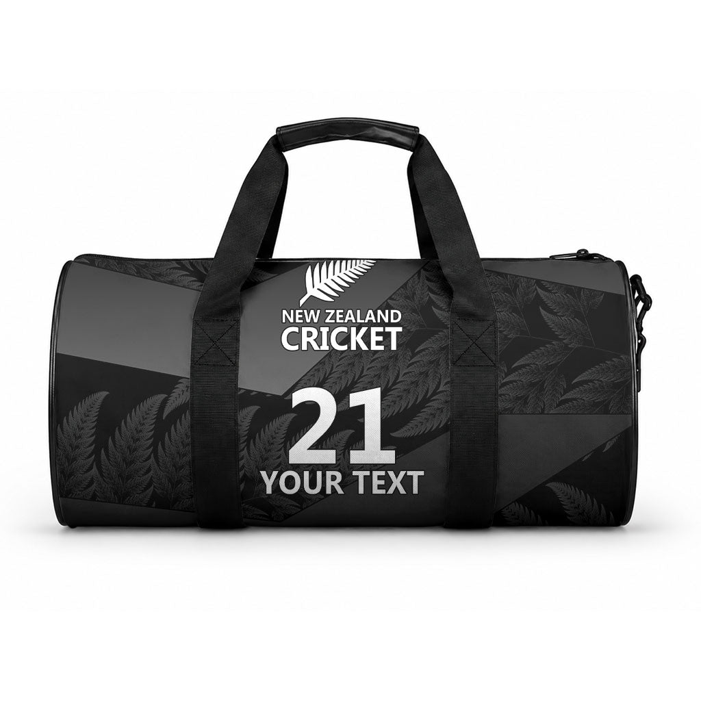 New Zealand Cricket Custom Duffle Bag Potae Pango Black Fern Pattern LT9 One size Black - Polynesian Pride