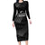 New Zealand Cricket Custom Family Matching Long Sleeve Bodycon Dress and Hawaiian Shirt Potae Pango Black Fern Pattern