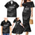 New Zealand Cricket Custom Family Matching Mermaid Dress and Hawaiian Shirt Potae Pango Black Fern Pattern