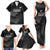 New Zealand Cricket Custom Family Matching Tank Maxi Dress and Hawaiian Shirt Potae Pango Black Fern Pattern