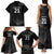 New Zealand Cricket Custom Family Matching Tank Maxi Dress and Hawaiian Shirt Potae Pango Black Fern Pattern