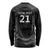 New Zealand Cricket Custom Long Sleeve Shirt Potae Pango Black Fern Pattern