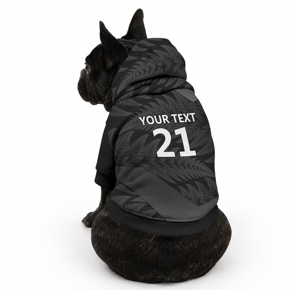 New Zealand Cricket Custom Pet Hoodie Potae Pango Black Fern Pattern LT9 - Polynesian Pride
