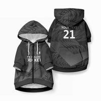 New Zealand Cricket Custom Pet Hoodie Potae Pango Black Fern Pattern LT9 Zip-up Black - Polynesian Pride