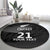 New Zealand Cricket Custom Round Carpet Potae Pango Black Fern Pattern