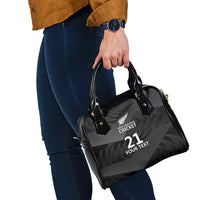 New Zealand Cricket Custom Shoulder Handbag Potae Pango Black Fern Pattern LT9 - Polynesian Pride