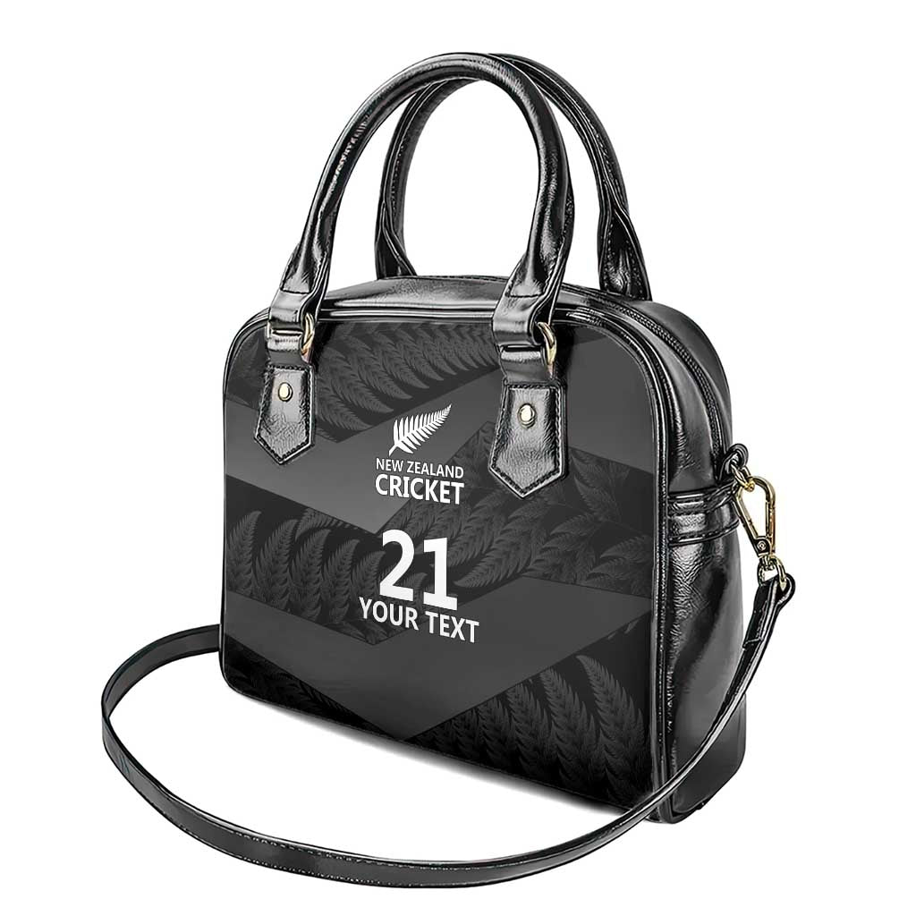 New Zealand Cricket Custom Shoulder Handbag Potae Pango Black Fern Pattern LT9 - Polynesian Pride