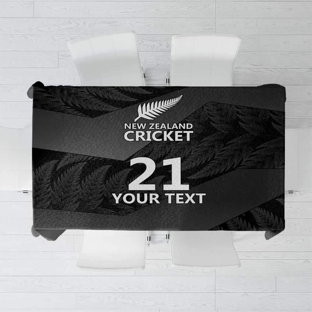 New Zealand Cricket Custom Tablecloth Potae Pango Black Fern Pattern LT9 Black - Polynesian Pride