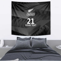 New Zealand Cricket Custom Tapestry Potae Pango Black Fern Pattern LT9 - Polynesian Pride