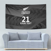 New Zealand Cricket Custom Tapestry Potae Pango Black Fern Pattern LT9 - Polynesian Pride