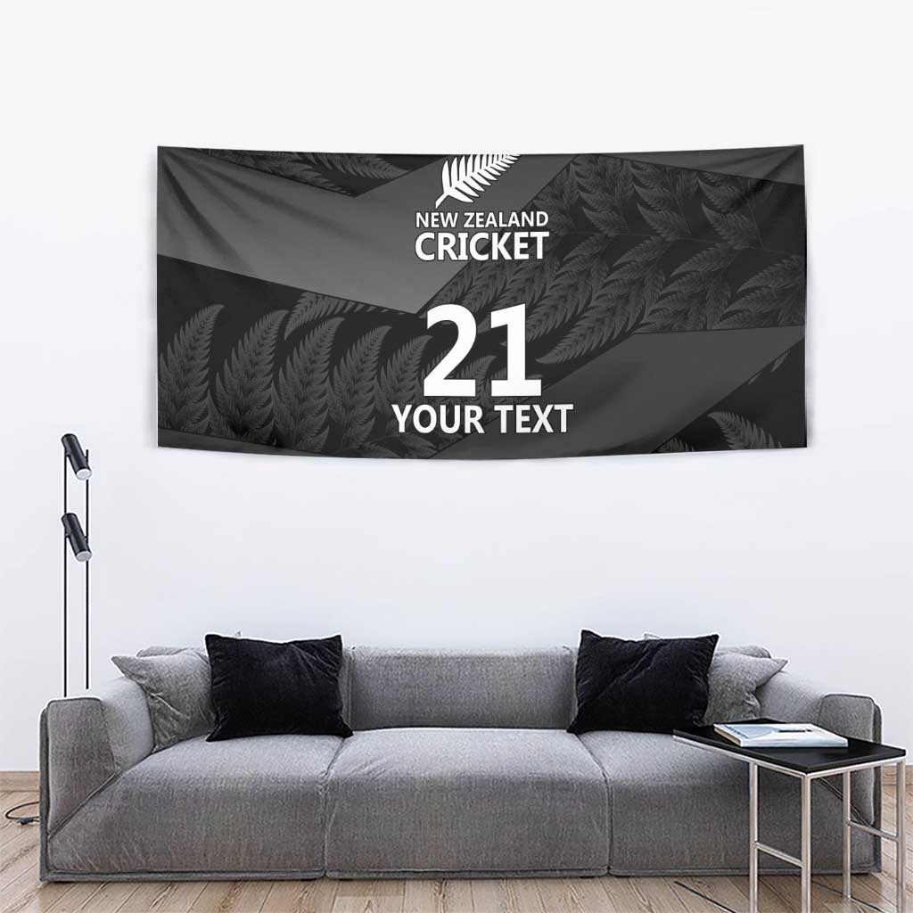 New Zealand Cricket Custom Tapestry Potae Pango Black Fern Pattern LT9 - Polynesian Pride