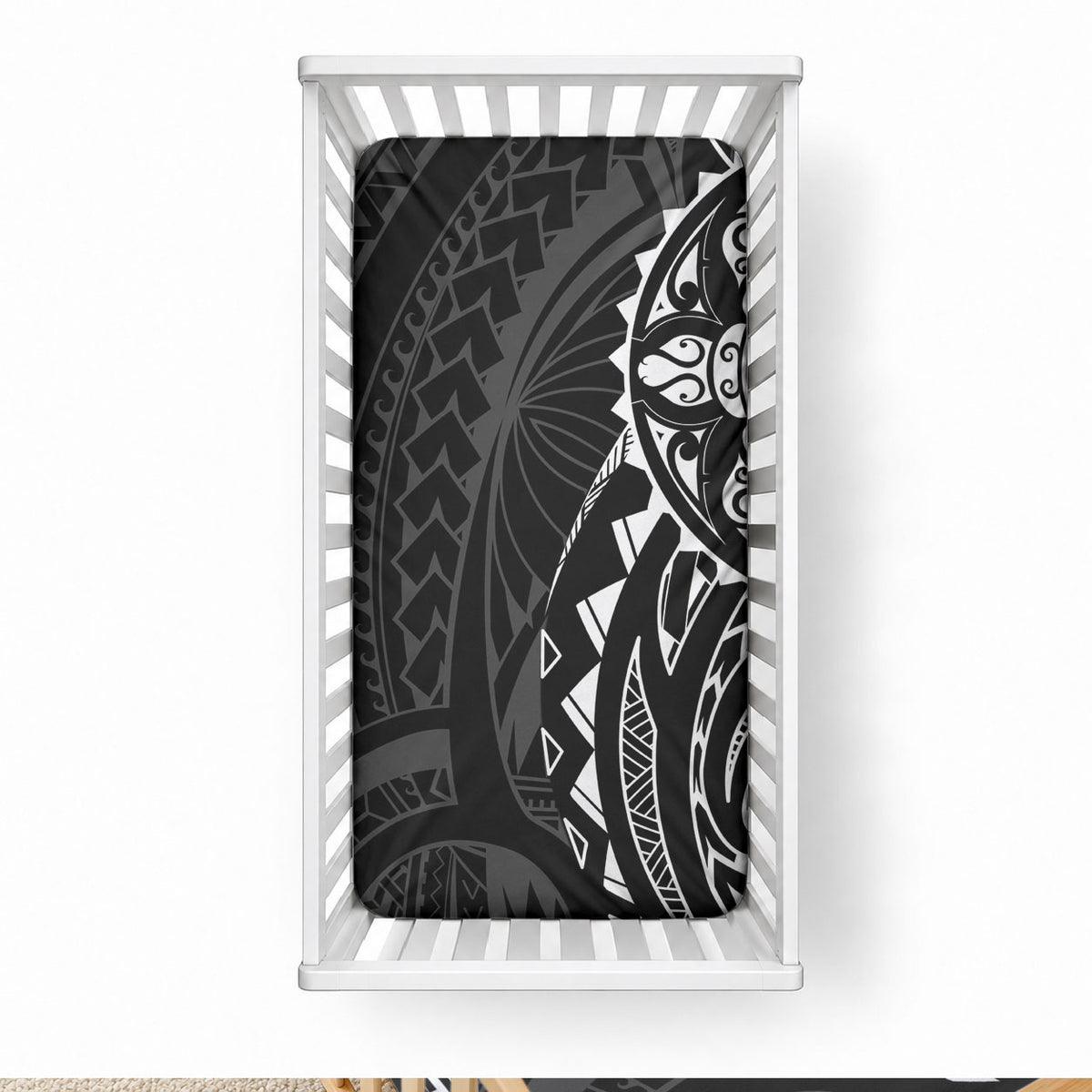 Polynesian Turtle Tribal Tattoo Baby Bed Cover Black Style LT9 28 × 52 in Black - Polynesian Pride