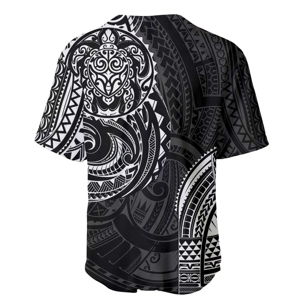 Polynesian Turtle Tribal Tattoo Baseball Jersey Black Style LT9 - Polynesian Pride