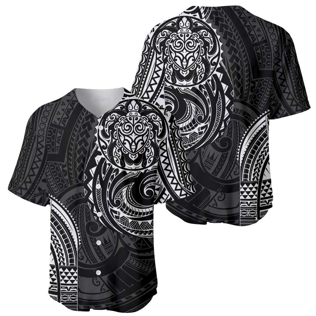 Polynesian Turtle Tribal Tattoo Baseball Jersey Black Style LT9 - Polynesian Pride
