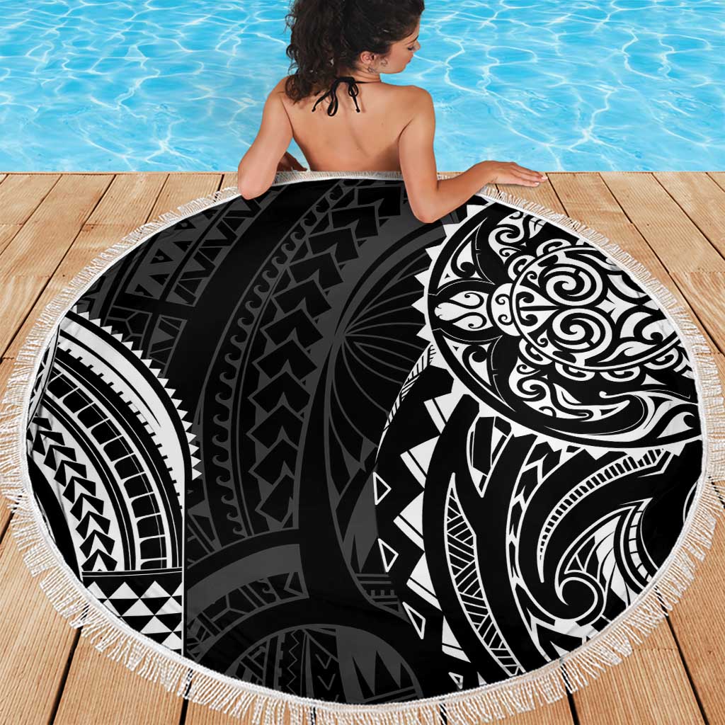 Polynesian Turtle Tribal Tattoo Beach Blanket Black Style LT9 - Polynesian Pride