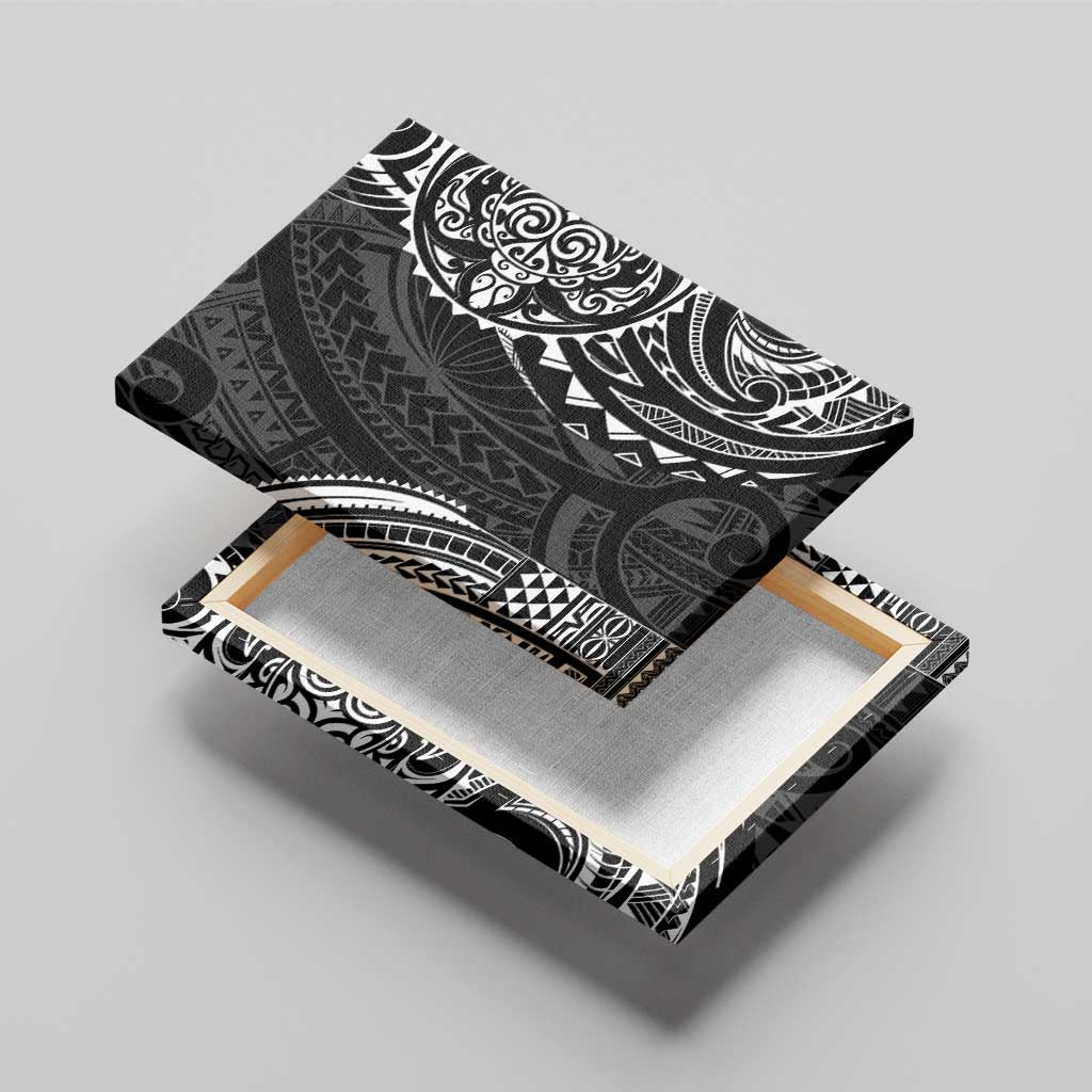 Polynesian Turtle Tribal Tattoo Canvas Wall Art Black Style LT9 - Polynesian Pride
