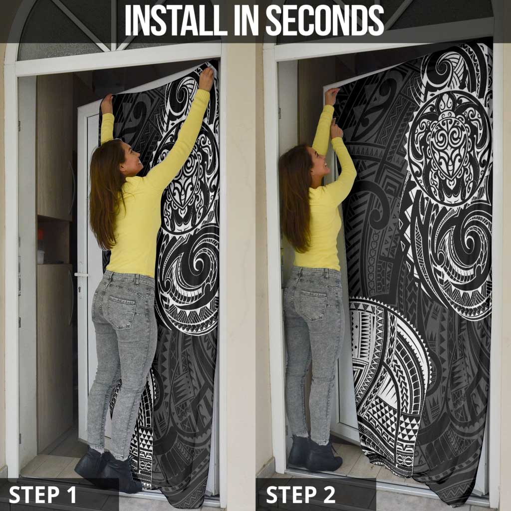 Polynesian Turtle Tribal Tattoo Door Cover Black Style LT9 - Polynesian Pride