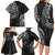 Polynesian Turtle Tribal Tattoo Family Matching Long Sleeve Bodycon Dress and Hawaiian Shirt Black Style