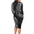 Polynesian Turtle Tribal Tattoo Family Matching Long Sleeve Bodycon Dress and Hawaiian Shirt Black Style