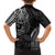 Polynesian Turtle Tribal Tattoo Family Matching Off Shoulder Short Dress and Hawaiian Shirt Black Style